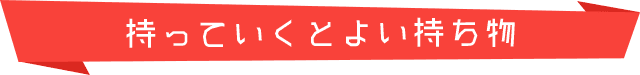 持っていくとよい持ち物