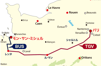 バスと電車のマップ