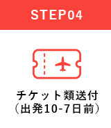 STEP04チケット類送付（出発10-7日前）