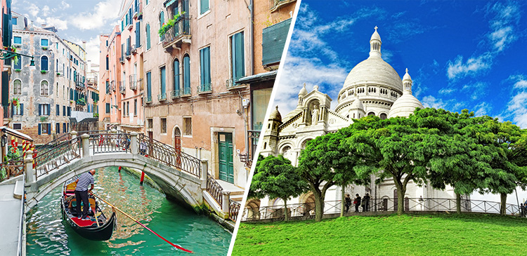 【エールフランスまたはKLM】往復プレエコ ベネチア＋フィレンツェ＋ローマ＋パリ ツアー写真