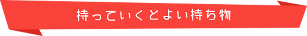 持っていくとよい持ち物