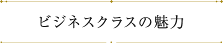 ビジネスクラスの魅力